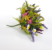 Kunstbloemen lavendelboeket mix - multicolor - 23 cm hoog
