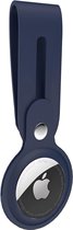 Case2go - Hoesje geschikt voor Apple AirTag - Sleutelhanger - Hanger geschikt voor Airtag - Donker Blauw