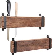 Raw Materials Farmwood Messenblok - Messenhouder - Set van 2 - Gerecycled hout