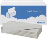 Handdoek Niceday 1 laags V-Vouw Grijs - 20 Stuks van 250 Vellen - Vouwhanddoekpapier