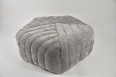 Poef grijs velvet | Pouffe | Fluweel | H23 cm D55 cm