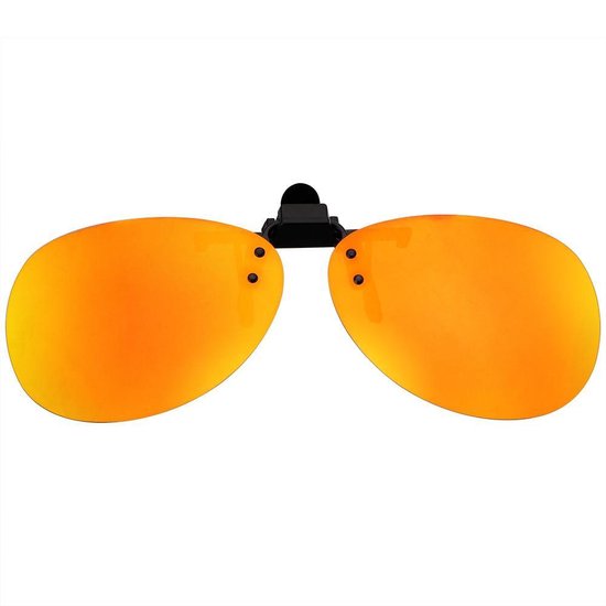 Clip on zonnebril ( Oranje geel goud) Piloot