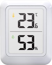 Smartzo PT19D - Hygrometer Digitaal - Voor binnen - Incl. vochtigheidsmeter - Wit