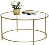 Segenn's Wakefield Table basse ronde - table basse industrielle - Table - Cadre en fer doré - 90 cm