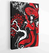 Magic Geisha, Japanese Art (Vector Art) - Moderne schilderijen - Vertical - 252563074 - 80*60 Vertical