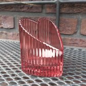 Waxinelichthouder Hart Oud Roze