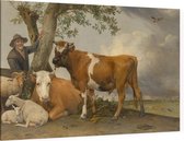 De stier, Paulus Potter - Foto op Canvas - 45 x 30 cm