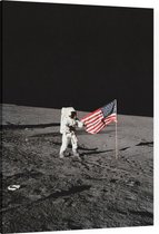 Exploring lunar ocean of storms (maanlanding) - Foto op Canvas - 45 x 60 cm