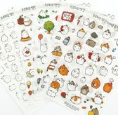 Kawaii Stickers met konijntjes - 6 Molang Journal sticker vellen - Koreaans-