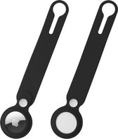 Airtag Sleutelhanger set - 4 stuks - IN-VI® - hoge kwaliteit Premium siliconen hanger - Beschermende Hanger voor Apple AirTag  - Zwart