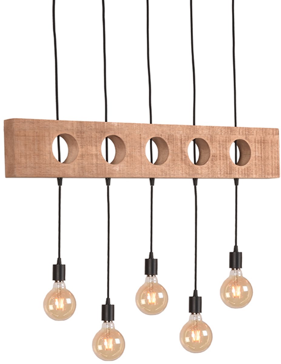 Bol.com LABEL51 Timber Hanglamp - Zwart - Metaal - SALE aanbieding