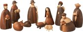 J-Line Kerststal 11Delig Poly Bruin