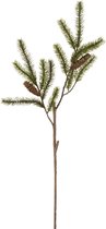 J-Line tak Dennenboom + Denappels - kunststof - groen/bruin - small - 8 stuks