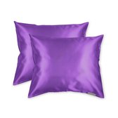 Beauty Pillow® Original - Satijnen Kussenslopen - Voordeelset - Duo Pack - Purple - 60x70 cm