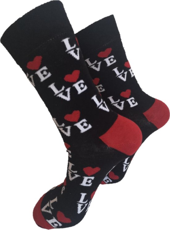 Verjaardag cadeautje voor hem en haar - I love you Sokken - Love Sokken - Leuke sokken - Vrolijke sokken - Luckyday Socks - Sokken met tekst - Aparte Sokken - Socks waar je Happy van wordt - Maat 37-44