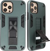 Wicked Narwal | Stand Hardcase Backcover voor iPhone 12 - 12 Pro Donker Groen