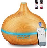 Maxxi Aroma Diffuser 500ML met afstandsbediening - Aromatherapie - Luchtbevochtiger- Light Wood design