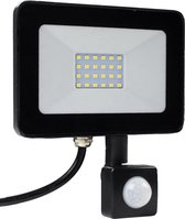 LED Floodlight - Bouwlamp 20W met sensor - 4000K - Naturel wit (840)