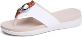 Eenvoudige antislip casual strandslippers sandalen voor dames (kleur: wit maat: 37)