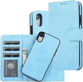 Voor iPhone XR KLT888-2 Retro 2 in 1 afneembare magnetische horizontale flip TPU + PU lederen tas met houder & kaartsleuven & fotolijst & portemonnee (hemelsblauw)