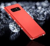 Voor Galaxy Note 8 Crystal Decor Sides Frosted Soft TPU beschermende achterkant van de behuizing (rood)