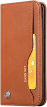 Kneedhuidtextuur horizontaal lederen flip-hoesje voor Galaxy S9 +, met fotolijst en houder & kaartsleuven en portemonnee (bruin)
