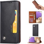 Voor Samsung Galaxy A32 5G Kneed Huidtextuur Horizontale Flip Leren Case met Fotolijst & Houder & Kaartsleuven & Portemonnee (Zwart)