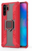 Iron Warrior schokbestendige pc + TPU beschermhoes voor Huawei P30 Pro, met ringhouder (rood)