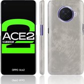 Voor OPPO Ace2 Shockproof Litchi Texture PC + PU Case (grijs)