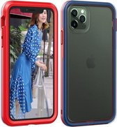 Voor iPhone 11 Pro Max TPU + PC Polish Case Drop & Shockproof & Krasbestendig (Rood + Blauw)