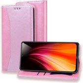 Voor Geschikt voor Xiaomi Redmi Note 8 Zakelijke stiksels Horizontale flip lederen tas met dubbele vouw & beugel & kaartsleuven & fotolijst & portemonnee (rose goud)