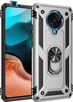 Voor Geschikt voor Xiaomi Redmi K30 Pro schokbestendige TPU + pc-beschermhoes met 360 graden roterende houder (zilver)