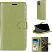 Voor Xiaomi Poco M3 Pure Color Horizontale Flip PU lederen tas met houder & kaartsleuven & portemonnee & fotolijst (groen)