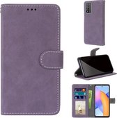 For Honor 10X Lite Retro Frosted Horizontale Flip PU lederen tas met houder & kaartsleuven & portemonnee & fotolijst (paars)