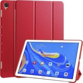 Voor Huawei MediaPad M6 10,8 inch 3-vouw horizontaal Flip PU-leer + schokbestendig honingraat TPU-hoes met houder (rood)