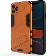 Punk Armor 2 in 1 PC + TPU schokbestendig hoesje met onzichtbare houder voor iPhone 11 Pro Max (oranje)
