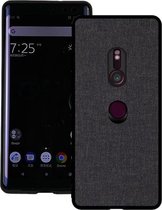 Schokbestendige stoffen textuur PC + TPU beschermhoes voor Sony Xperia XZ3 (zwart)