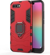 PC + TPU schokbestendige beschermhoes voor Huawei Honor 10, met magnetische ringhouder (rood)