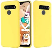 Voor LG K51S Pure Color Vloeibare siliconen schokbestendige hoes met volledige dekking (geel)