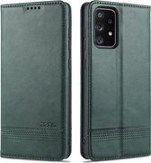 Voor Samsung Galaxy A52 5G AZNS Magnetische Kalf Textuur Horizontale Flip Leren Case met Kaartsleuven & Houder & Portemonnee (Donkergroen)