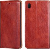 Voor Samsung Galaxy A10e PU + TPU Gloss Oil Effen Kleur Magnetische Horizontale Flip Leren Case met Houder & Kaartsleuf & Portemonnee (Bruin)