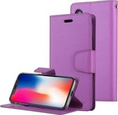 GOOSPERY SONATA DAGBOEK voor iPhone X / XS Zakelijke stijl magnetische sluiting Horizontale flip lederen tas met houder & kaartsleuven & portemonnee (paars)