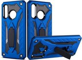 Schokbestendige TPU + pc-beschermhoes met houder voor Galaxy A60 (blauw)