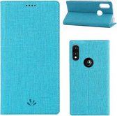 Voor Motorola Moto E (2020) ViLi schokbestendig TPU + PU horizontaal flip beschermhoes met kaartsleuf en houder (blauw)