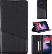Voor OnePlus 6 MUXMA MX109 horizontale flip lederen tas met houder en kaartsleuf en portemonnee (zwart)