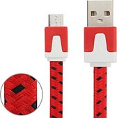 1m geweven stijl Micro USB naar USB Data / oplaadkabel, voor Samsung / Huawei / Geschikt voor Xiaomi / Meizu / LG / HTC en andere smartphones (rood)