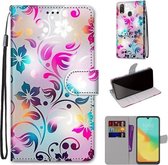 Voor ZTE Blade V10 Vita Gekleurde Tekening Cross Textuur Horizontale Flip PU Lederen Case met Houder & Kaartsleuven & Portemonnee & Lanyard (Gradient Kleurrijke Bloem)