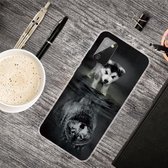 Voor Samsung Galaxy A02s schokbestendig geverfd transparant TPU beschermhoes (reflecterende wolf)