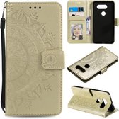 Voor LG V30 Totem Bloem Reliëf Horizontale Flip TPU + PU lederen tas met houder & kaartsleuven & portemonnee (goud)