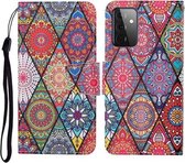Voor Samsung Galaxy A72 5G / 4G Gekleurde Tekening Patroon Horizontale Flip Leren Case met Houder & Kaartsleuven & Portemonnee & Lanyard (Rhombus Totem)